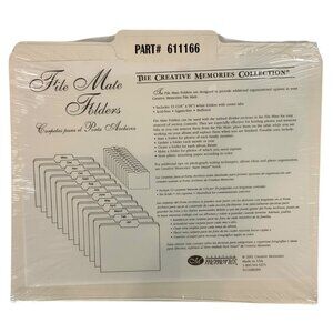 Creative Memories File Mate Folders 2001 Part 611166 Scrapbook Organization